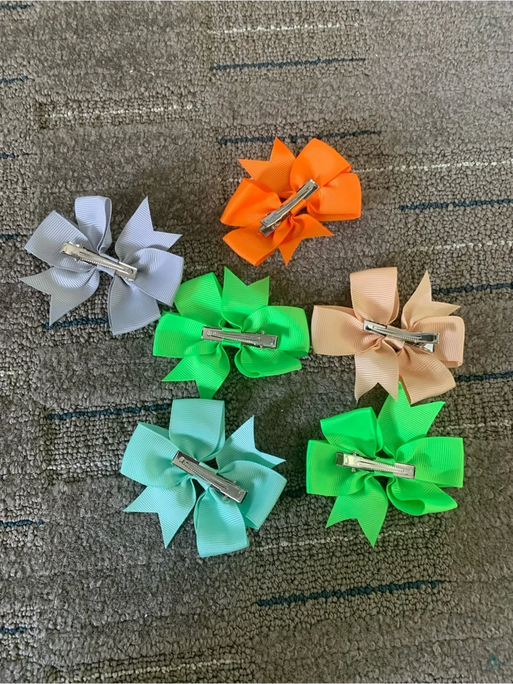 Kids Ribbon Hair Bows - Multi Color Pack